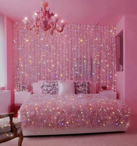 Bedazzled Things, Wallpaper Bedroom Ideas, Glitter Wallpaper Bedroom, Glitter Bedroom, Glitter Wallpapers, Glitter Room, Rain Bow, Pink Glitter Wallpaper, Glitter Photography