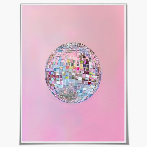 PRICES MAY VARY. 【Disco Textured Art】Cocktail wall art size is 12 x 16 inches disco decorations poster Do Not include frames. You can prepare a frames with a size of 12 x 16 inch or larger to match your wall painting; assemble and install by yourself fully enjoy the fun of DIY. 【Pink Wall Decor】posters use high-quality environmentally friendly ink and high-quality canvas and use the industry's top printers for layered spraying the colors are delicate and the transition is natural. The brightly c Canvas Painting Ideas Disco Ball, Dorm Room Mirror, Pastel Disco Ball Painting, College Dorm Wall Decor, Cocktail Artwork, Abstract Disco Ball Painting, Colorful Disco Ball Painting, Disco Ball Art Print, Maximalist Painting