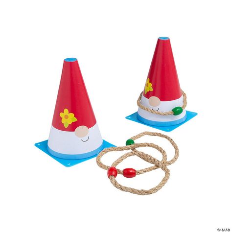 Kids will be giggling and talking about this game that’s full of fun, gnome doubt! Individuals or teams try to land as many rings on the gnomes’ ... Gnome Party Games, Gnomes Games, Winter Picnic, Many Rings, Rope Rings, Silly Games, Ring Toss, Toss Game, Spring Celebration