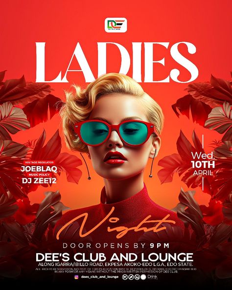 Club Poster, Banner Design and More Dating Poster Design, Lounge Graphic Design, Club Posters Design, Club Flyers Design, Night Club Poster Design, Ladies Night Poster, Night Club Design, Event Banner Design, Night Club Poster