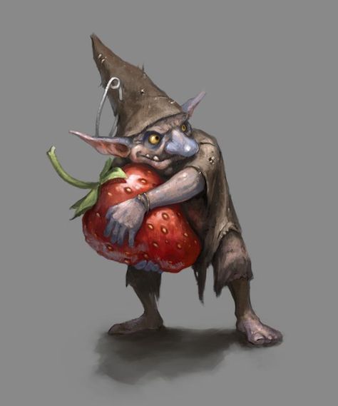 Evil Gnome, Goblin Art, Bd Art, Strawberry Thief, Salou, Fairytale Art, Mythological Creatures, Mystical Creatures, Fairy Art