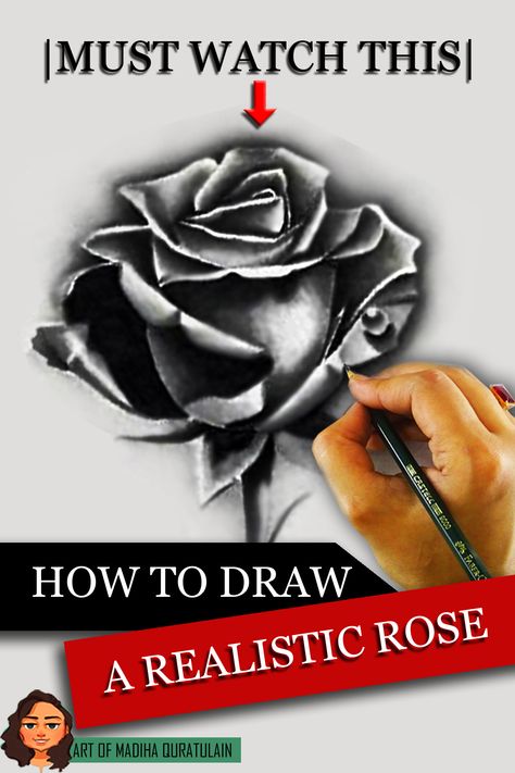 Realistic Rose Drawing Step By Step, Drawing Roses Pencil Sketch, Rose Step By Step Drawing, How To Draw A Realistic Rose, Roses Sketch Drawing, Rose Pictures Drawing, Rose Sketch Realistic, Rose Drawing Simple Step By Step, Rose Pen Drawing