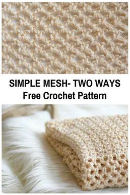 Mesh Crochet Stitch, Crochet Blanket Stitch Pattern, Mesh Crochet, Mesh Stitch, Crocheted Blankets, Tunisian Crochet Stitches, Crochet Stitches For Blankets, Crochet Stitches Free, Crochet Knit Stitches