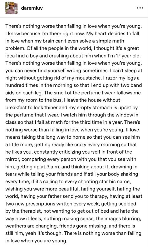 monologues scripting writing script writing story stoires short stories 17 being young being in love teeange love crush crushing Short Love Story Script, Theatre Monologues, Monologue Script, Writing Story, Cant Sleep At Night, Love Crush, Math Problem, Being In Love, Reading Practice