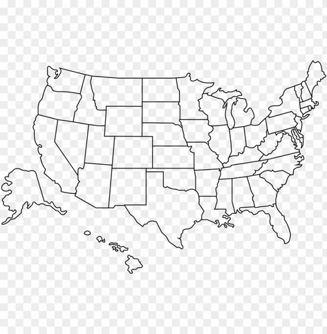 Blank Us Map, Us Maps, Background Png Images, Map Png, Us State Map, Map Outline, United States Map, Clear Background, Usa Map