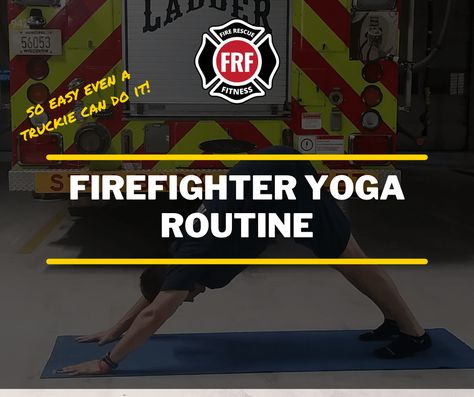 A 4-letter word that isn't commonly heard in the firehouse, but should be - Yoga. Incorporating some yoga into your fitness routine can be simple and enjoyable. A quick 10-minute routine can enhance your mental health, mobility, and energy levels. Why not give it a go? #firefighter #fitness Firefighter Fitness, Firefighter Workout, Mental Exercises, Corpse Pose, Benefits Of Yoga, Bridge Pose, Downward Dog, Workout Schedule, House Fire