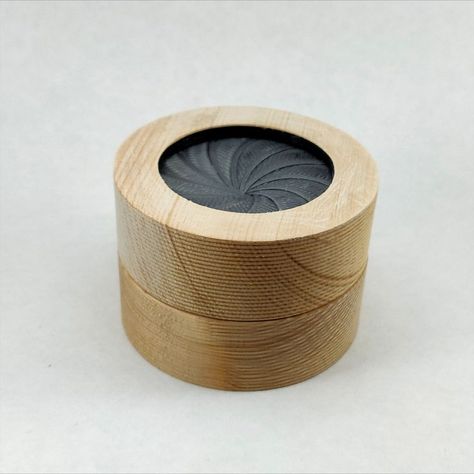 Engagment ring iris box made from a combination of wood and 3d printing. Mechanical Iris, 3d Printed Ring, Engagement Ring Box, Ring Box, 3d Printed, 3d Printing, Engagement Ring, Two By Two, Design Inspiration