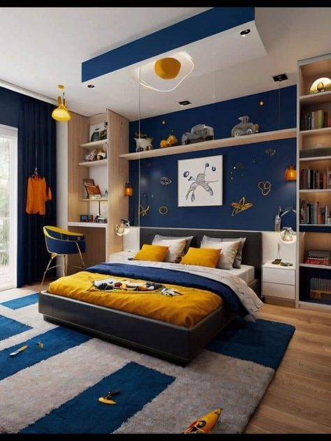 Alejandro Salvador added a new photo. - Alejandro Salvador Bedroom Ideas For 8-10 Boy, Boys Bedroom Ideas Age 8-10, Blue And Gray Boy Bedroom Wall Calor, Teenager Bedroom Boy Beds & Frames, Teenager Bedroom Boy Beds & Bed Frames, Big Boy Bedrooms, Boys Rooms, Boys Bedroom Decor, Gamer Room