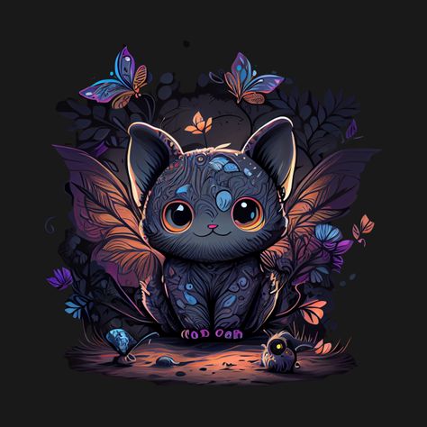 Check out this awesome 'Flying cat' design on @TeePublic! Cat With Butterfly Wings, Cat With Butterfly, Cat With Wings, Mystical Cat, Forest At Night, Flying Cat, Fluttering Butterflies, Flying Elephant, Kitty Images