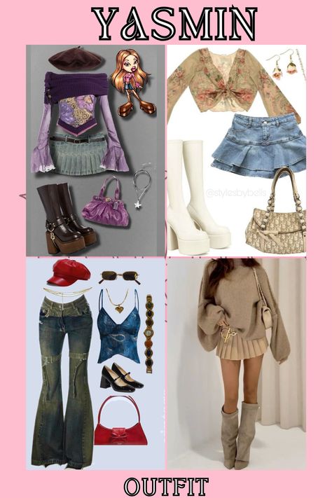 #bratz #yasmin #aesthetic #outfit Yasmin Bratz Outfit Ideas, Bratz Core Outfit, Yasmin Bratz Aesthetic Outfits, Sasha Bratz Aesthetic Outfits, Bratz Birthday Outfit, Bratz Outfits Inspiration Yasmin, Bratz Yasmin Cartoon, Bratz Yasmin Outfit, Yasmin Bratz Outfit