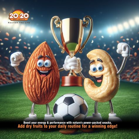 Eat dry fruits and win any game! Choose dryfruits from 2020 DryFruits for that extra boost. 🏅🍇 Order From- https://2020dryfruits.com/ . . . #2020dryfruits #foodphotography #foodie #foodblogger #india #foodstagram #snacks #indiansweets #health #instagood #fruits #seeds #healthyeating #instagram #vegan #foodlover #organic #nutrition #healthysnacks #eathealthy #foodies #foodporn #homemade #udaipur #cashew #almond #amazon #fitness World Vegan Day Creative Ads, Fruits Poster, World Vegan Day, Photoshop Tutorial Typography, Creative Advertising Design, Food Advertising, Dry Fruits, Indian Sweets, Health Snacks