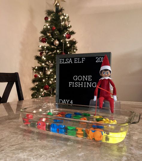 Elf On The Shelf Gone Fishing, Elf On The Shelf Fishing, Elf On Shelf Letter, Elf 2024, Elf Shenanigans, December Ideas, Holiday Crafts Gifts, Awesome Elf On The Shelf Ideas, Elf Fun