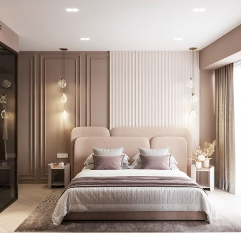 Luxury Bedroom Design Master Suite, Bed Back Wall, Villa Bedroom, Bedroom Design Styles, Neoclassical Interior, Daughter Bedroom, Parents Room, Bedroom Design Inspiration, Modern Luxury Bedroom