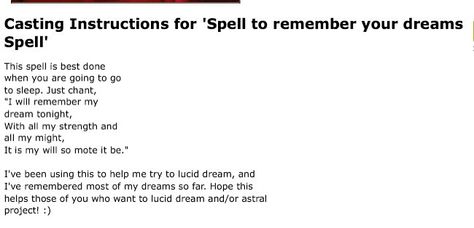 Dream Remembering Spell, Spell To Remember Dreams, Spells For Dreams, Verbal Spells, Daily Spells, Monday Rituals, How To Remember Dreams, Simple Spells, Witchy Spells