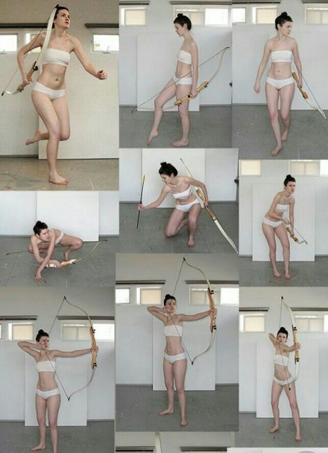 Action Pose Reference, Anatomy Poses, Female Pose Reference, Body Reference Poses, Male Character, Bow And Arrow, Human Poses Reference, Figure Poses, Human Poses