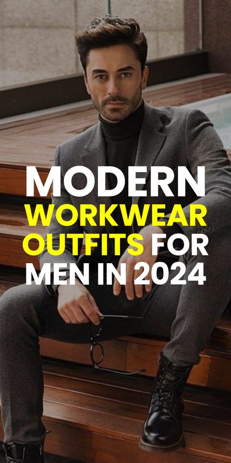 MODERN WORKWEAR OUTFITS FOR MEN IN 2024 Men Business Professional Outfits, Business Casual Outfits Men Jeans, Men’s Business Casual Style, Hipster Business Casual Mens, Mens Trendy Business Casual Outfits, Business Casual Menswear, Men’s Office Work Outfits, Men’s Slacks, Men’s Work Outfits 2024