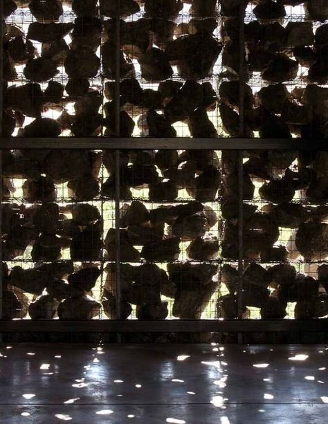 herzog and de meuron dominus winery Gabion Wall Architecture, Gabion Architecture, Wineries Architecture, Gabion Walls, Gabion Stone, Napa Winery, Gabion Wall, Peter Zumthor, Stone Facade