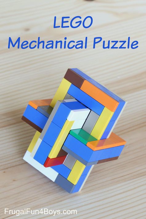 LEGO Mechanical Puzzle - Build this three piece puzzle and then figure out how to slide the pieces together to make this shape.  Fun challenge for a LEGO club! Duplo Ideas, Lego Letters, Mechanical Puzzle, Lego Math, Lego Challenge, Lego Education, Lego Club, Child Education, Lego Diy