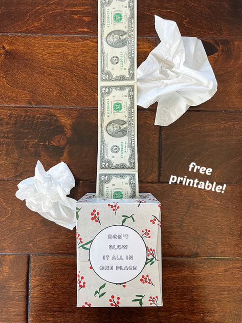 Cash is always a welcome gift! This DIY money gift box is sure to be a hit for Chrsitmas! The tissue box money gift includes cash and Kleenexes... what more could you want?! It doesn't get more practical (or funny) than that. Although the toilet paper money gift competes for most practical and funny way Money Box Diy, Creative Ways To Give Money, Ways To Give Money, Creative Money Gifts, Kleenex Box, Magazine Crafts, Diy Money, Christmas Money, Cash Gift