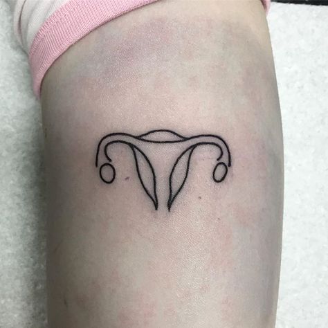 Simple Uterus Tattoo, Small Feminist Tattoos, Uterus Tattoo, Womb Tattoo, Minimalistic Line Art, Tattoo Dublin, Feminist Tattoo, Daffodil Tattoo, Thanks A Lot