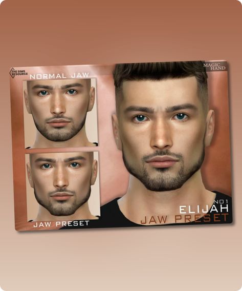 Sims 4 Object CC: Elijah JAW Preset N01 By Magichand Alpha Male Sims 4 Cc, Sims 4 Cc Jaw Preset, Sims 4 Jawline, Head Presets Sims 4, Sims 4 Cc Male Jaw Preset, Sims 4 Male Jaw Preset, Jaw Preset Sims 4 Cc, Sims 4 Jaw Preset, Sims 4 Male Face Presets