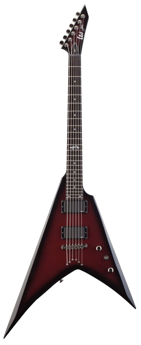 ESP LTD MS-1 Mike Spreitzer Signature Series Electric Guitar - Maroon Sunburst Finish Maroon Electric Guitar, Signature Guitar, Flying V, Famous Musicians, Paul Reed Smith, Beautiful Guitars, Bass Guitars, Custom Guitars, Metal Heart