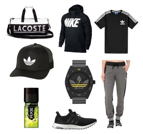 "Mens Gym kit" by anxstazja on Polyvore featuring adidas, NIKE, Lacoste, Axe, mens, men, men's wear, mens wear, male and mens clothing Gym Wear Mens Workout Outfits, Male Gym Outfit, Mens Workout Outfits, Gym Clothes For Men, Music Silhouette, Clothing Board, Mens Gym, Gym Kit, Healthy Man