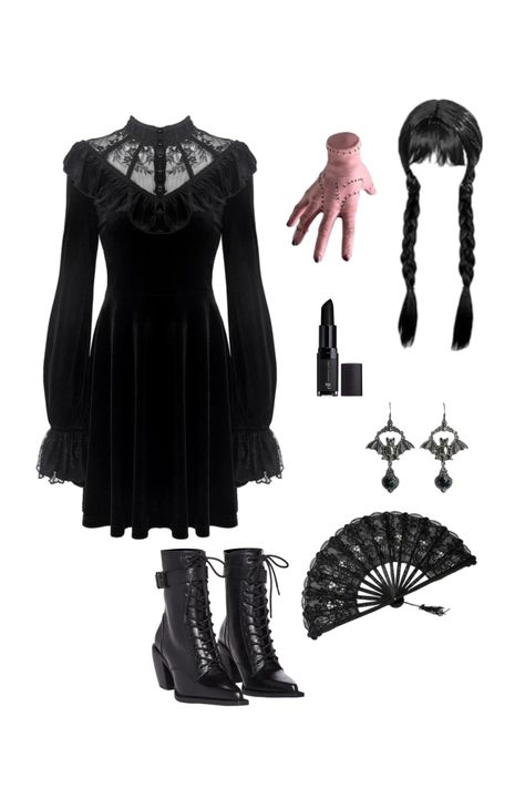 wednesday addams halloween costume Halloween Costumes Wednesday, Wednesday Halloween Costume, Addams Halloween Costume, Wednesday Addams Halloween, Wednesday Addams Outfit, Wednesday Addams Cosplay, Wednesday Costume, Wednesday Addams Costume, 2024 Halloween