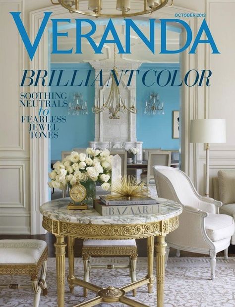 Suzanne Kasler Brings Paris to Connecticut in Veranda Classic French Interior, Gold And White Decor, Magazine Decor, Education Design Interior, Interior Design Styles Quiz, French Country Decorating Living Room, Veranda Magazine, Combination Color, Powder Room Remodel