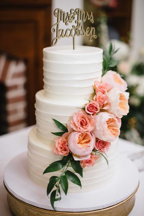 Three Tiered Wedding Cake With Flowers, Three Tier Wedding Cake With Flowers, Wedding Cake Coral Flowers, 3 Tier Wedding Cake With Flowers, Wedding Cake Coral, Wedding Cake With Peonies, Peony Wedding Cake, Fun Wedding Cake Toppers, Coral Wedding Cakes