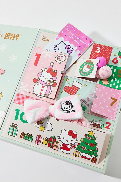 The Crème Shop X Sanrio Hello Kitty 10 Days Of Beauty Advent Calendar in Assorted at Urban Outfitters Hello Kitty Advent Calendar, Hello Kitty Christmas Gifts, Teen Advent Calendar, Sanrio Gifts, Hello Kitty Calendar, Brr Basket, Avent Calendar, Sanrio Things, The Crème Shop