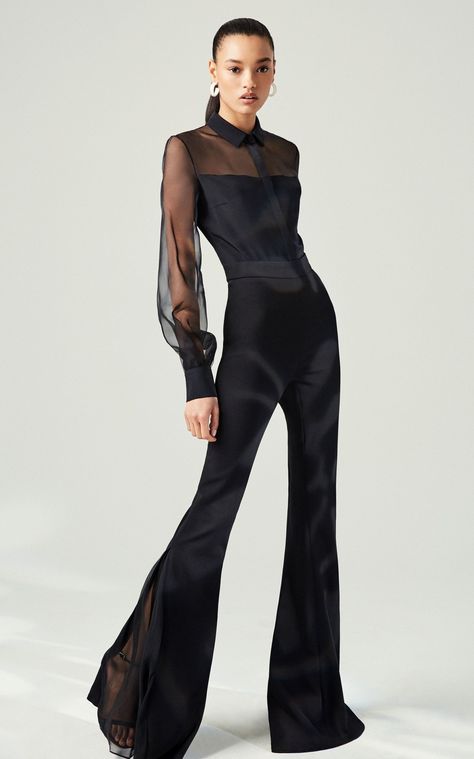 Sheer Organza and Crepe Blouse by Cushnie | Moda Operandi Carly Cushnie, Nyc Luxury, Crepe Blouse, Resort 2020, Cushnie Et Ochs, Suede Dress, 2020 Fashion, Vogue Paris, Fashion 2020