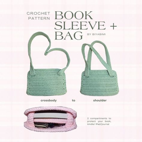 The crochet book sleeve + bag pattern is finally live on my website (biyabimi.com) 😭👜📚✨ I literally put my heart and soul into this… | Instagram Crochet Book Sleeve, Crochet Book, Cry Now, Quick Crochet Patterns, Letterpress Stationery, Crochet Design Pattern, Crochet Handbags Patterns, Crochet Fashion Patterns, Crochet Cross