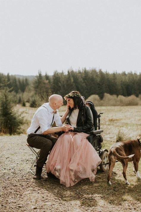 Wheelchair Wedding, Wheelchair Photography, Scottish Elopement, Wheelchair Fashion, Wheelchair Women, We Got Married, Alternative Bride, Celebrity Tattoos, The Perfect Day