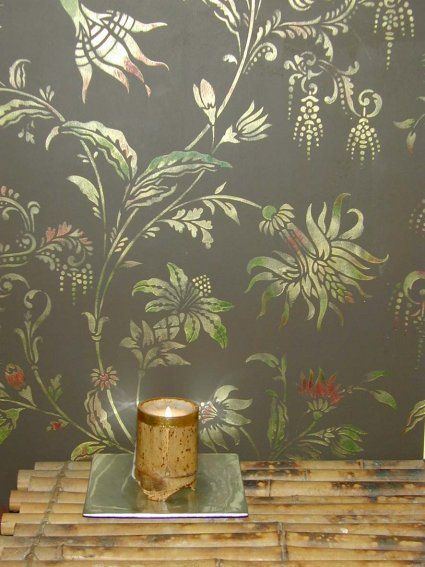 Wall stencil... Botanical Wall Stencil, Stenciled Walls Ideas, Stencilled Walls, Mural Business, Stenciled Walls, Wall Stencil Designs, Wall Stencil Patterns, Painted Wallpaper, Wallpaper Stencil