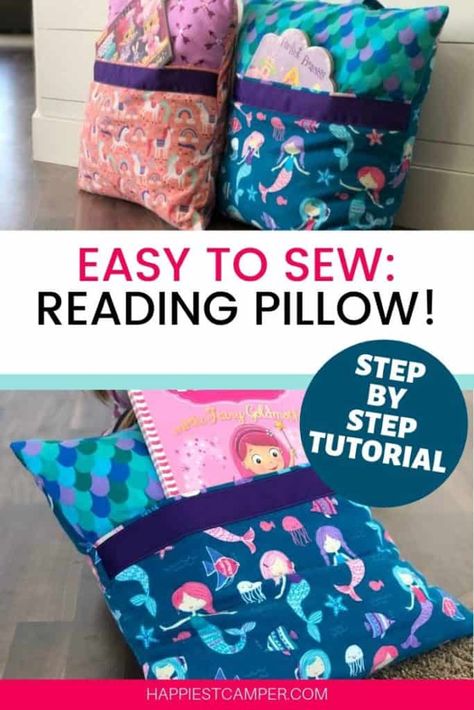 Sewing Pictures, Sewing Machine Projects, Book Pillow, Sew Ins, Reading Pillow, Sewing Tutorials Free, Beginner Sewing Projects Easy, Sewing Pillows, Sewing Projects For Kids