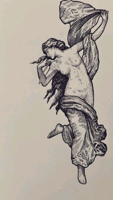 Midevil Style Tattoo, Eos Goddess, Woodcut Tattoo, Tattoos Drawing, William Adolphe, Kunst Tattoos, Mythology Tattoos, Tattooed Women, Dessin Adorable