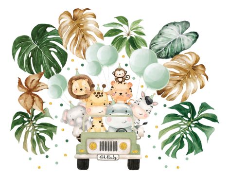 Animal Baby Shower Favors, Festa Safari Baby, Safari Baby Animals, Jungle Theme Birthday, Safari Theme Birthday, Safari Theme Party, Safari Birthday Party, Baby Boy 1st Birthday, Jungle Baby Shower