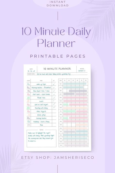 10 Minute Planner Printable Pages for Daily Work and Student Planning - Etsy | Study planner printable, Printable planner, Planner template Ten Minutes Planner, Motemote 10 Minute Planner, 10 Minute Planner Printable, Daily Planner Printables Free Pdf, 10 Minute Planner, Daily Work Schedule, Daily Planner Ideas, Activity Schedule, Peta Pikiran