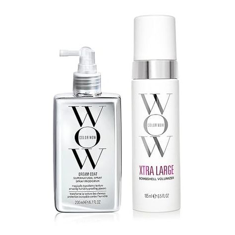 Amazon.com: COLOR WOW Long-Lasting Blow Dry Bundle – Blowouts that last for days| Go big with Xtra Large Volumizer and go frizz-free with Dream Coat anti-frizz spray| Heat Protection. : Beauty & Personal Care Anti Frizz Spray, Personal Care Routine, Color Wow, Anti Frizz, Care Kit, Frizz Free, Anti Frizz Products, Blow Dry, Smooth Skin