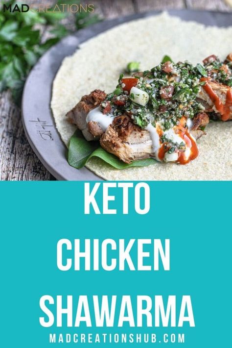 Kebab Sauce, Ketogenic Meals, Chicken Kebab, Shawarma Recipe, Keto Tortillas, Kebab Recipes, Chicken Kebabs, Sauteed Chicken, Chicken Shawarma