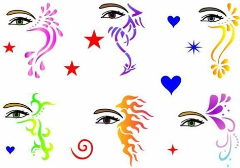 Face Painting | sillywedding Easy Face Painting Designs, Mask Face Paint, Adult Face Painting, Christmas Face Painting, Cheek Art, Face Painting Stencils, Face Painting Tutorials, Make Carnaval, Face Painting Easy