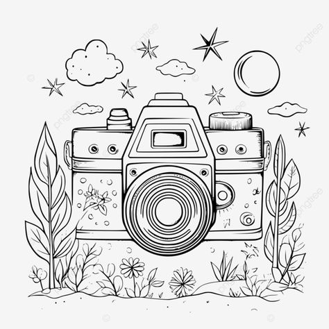 color me happy camera illustration for children vector cute camera coloring sheets photography-the Camera Doodle, Doodle Coloring Pages, Preschool Photography, Illustration For Children, Camera Illustration, Color Me Happy, Ad Photography, Cute Camera, Doodle Coloring