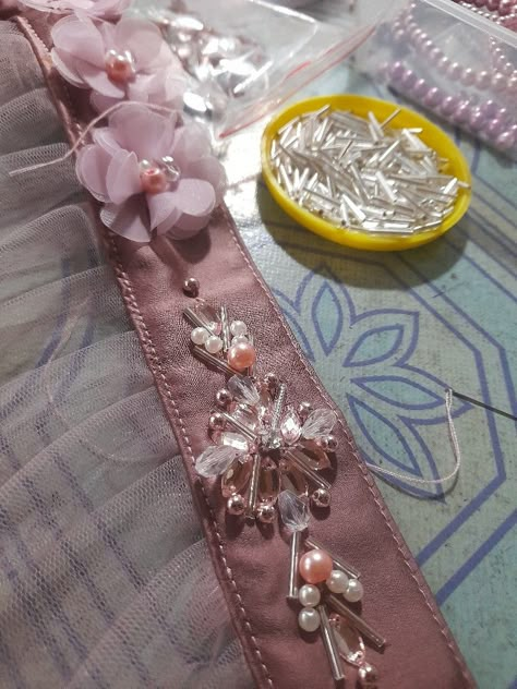 Payet Ban Pinggang, Payet Leher, Motif Payet, Inspirasi Payet, Beads Applique, Model Payet, Payet Kebaya, Embroidery Shawl, Detail Couture