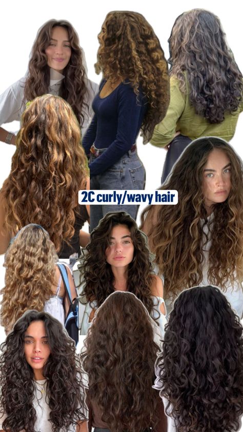 #curls #2C #wavey #strongwaves #hairstyles #curlyhair #curls Wavy Hair 2c, Curly Hair 2c, Hair Doodles, Long Layered Curly Hair, Curly Hair Advice, Messy Wavy Hair, Curtain Bangs And Layers, 2c Hair, 3a Hair