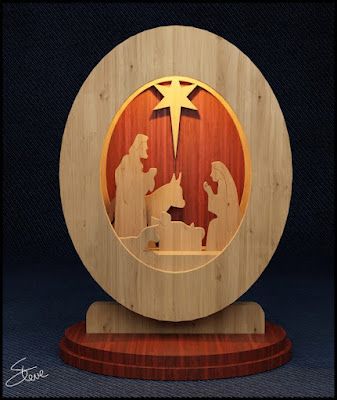 Scrollsaw Workshop: 3D Enclosed Nativity and Merry Christmas Scroll Saw Patterns. Scrollsaw Christmas Patterns, Wooden Manger Nativity Diy, Steve Good Scroll Saw Patterns, Scroll Saw Nativity, 3d Scroll Saw Patterns Free, Scroll Saw Christmas Projects, Christmas Scroll Saw Patterns, Scroll Saw Ideas, Diy Scroll Saw