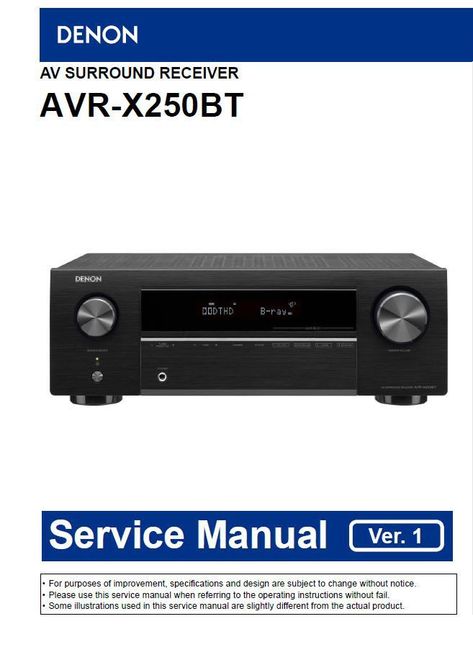 Denon AVR-X250BT Ver.1 Service Manual, This service manual contains the technical information required during the maintenance and repair of the device. You can visit our website for more. Denon Avr, Schematic Diagram, Block Diagram, Turntable, Car Radio, Dvd, Cd, Repair, Audio