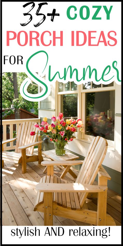 Here are summer porch decor ideas - styling tips and inspiration pictures! There are suggestions for small porch summer decorating ideas all the way up to large front porch areas. Budget-friendly decorating tips included for summer porches of all kinds! Check this out for a fresh, chic breezy summer aesthetic for your outdoor entryway! Summer Porch Ideas, Front Porch Decorating Ideas Summer, Cozy Porch Ideas, Farmers Porch, Front Porch Decorating Ideas, Cozy Porch, Small Porch, Summer Porch Decor, Outdoor Entryway