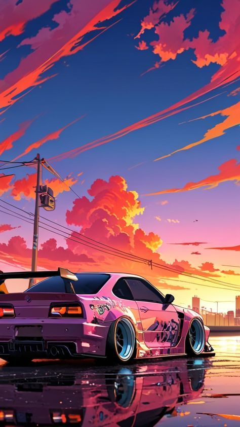 Aesthetic Jdm Wallpaper, Jdm Cars Wallpapers, Cars Animated, Animated Car, Serie Bmw, Phone Wallpaper Boho, Jdm Wallpaper, Dreamy Artwork, Cool Car Drawings