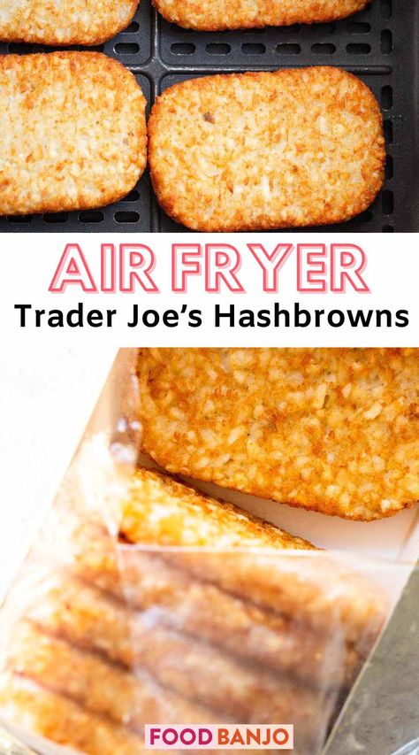 air fryer Trader Joe's Hashbrowns Hashbrowns In Air Fryer, Hashbrown Patties, Hash Brown Patties, Frozen Hashbrowns, Potato Patties, Hashbrown Recipes, Fall Recipes Healthy, Air Fry Recipes, Air Fryer Dinner Recipes